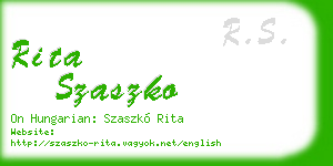 rita szaszko business card